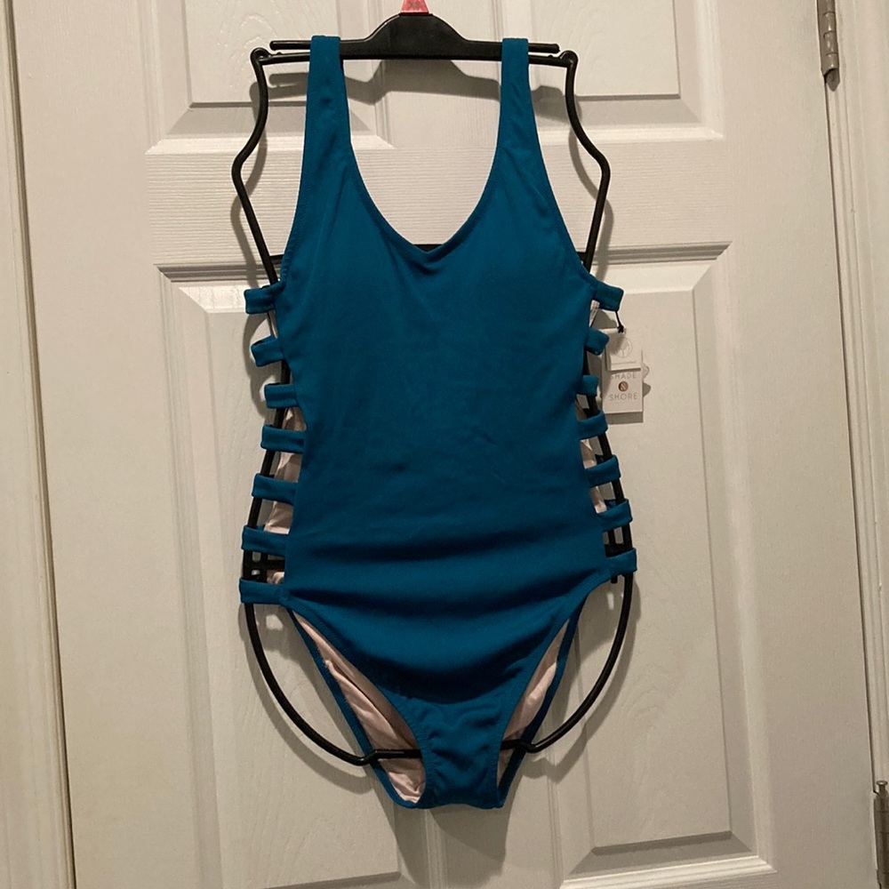 Shade & Shore teal one piece, Sz M